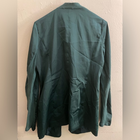 Sz 32 Vero Moda woman jacket/ blazer round long sleeve 3 pockets emerald green - Picture 4 of 13